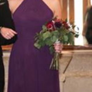 Eggplant floor length bridesmaid or formal dress